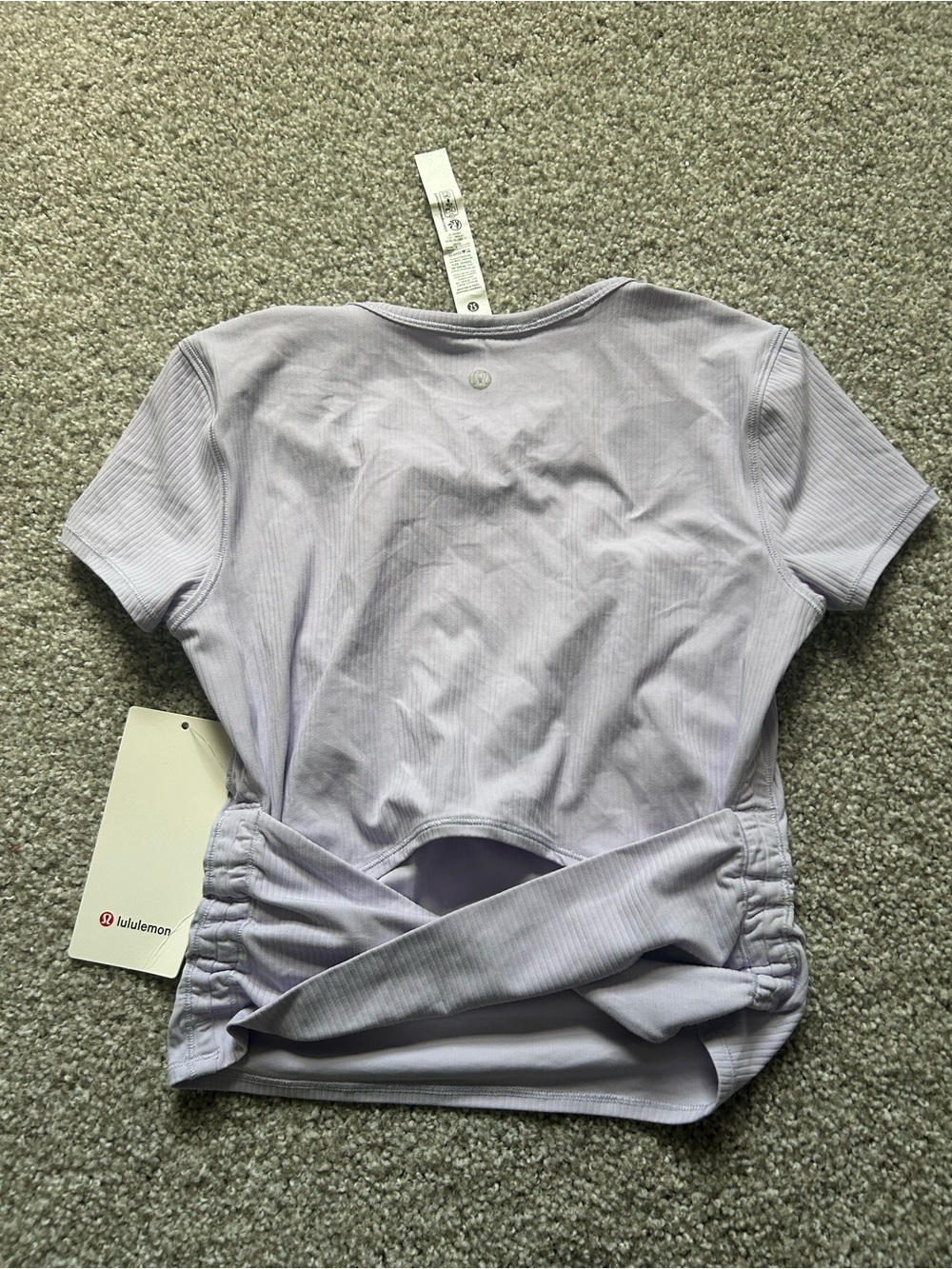 Lululemon All It Takes Back-Twist Ribbed Short-Sleeve Shirt In Lavender Frost 6 - Picture 6 of 9